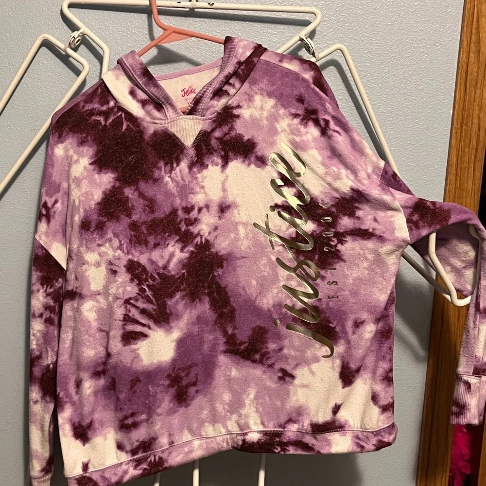 Tie-Dye Hacci Hoodie lilac snow dye effect size XXL 16P/18P